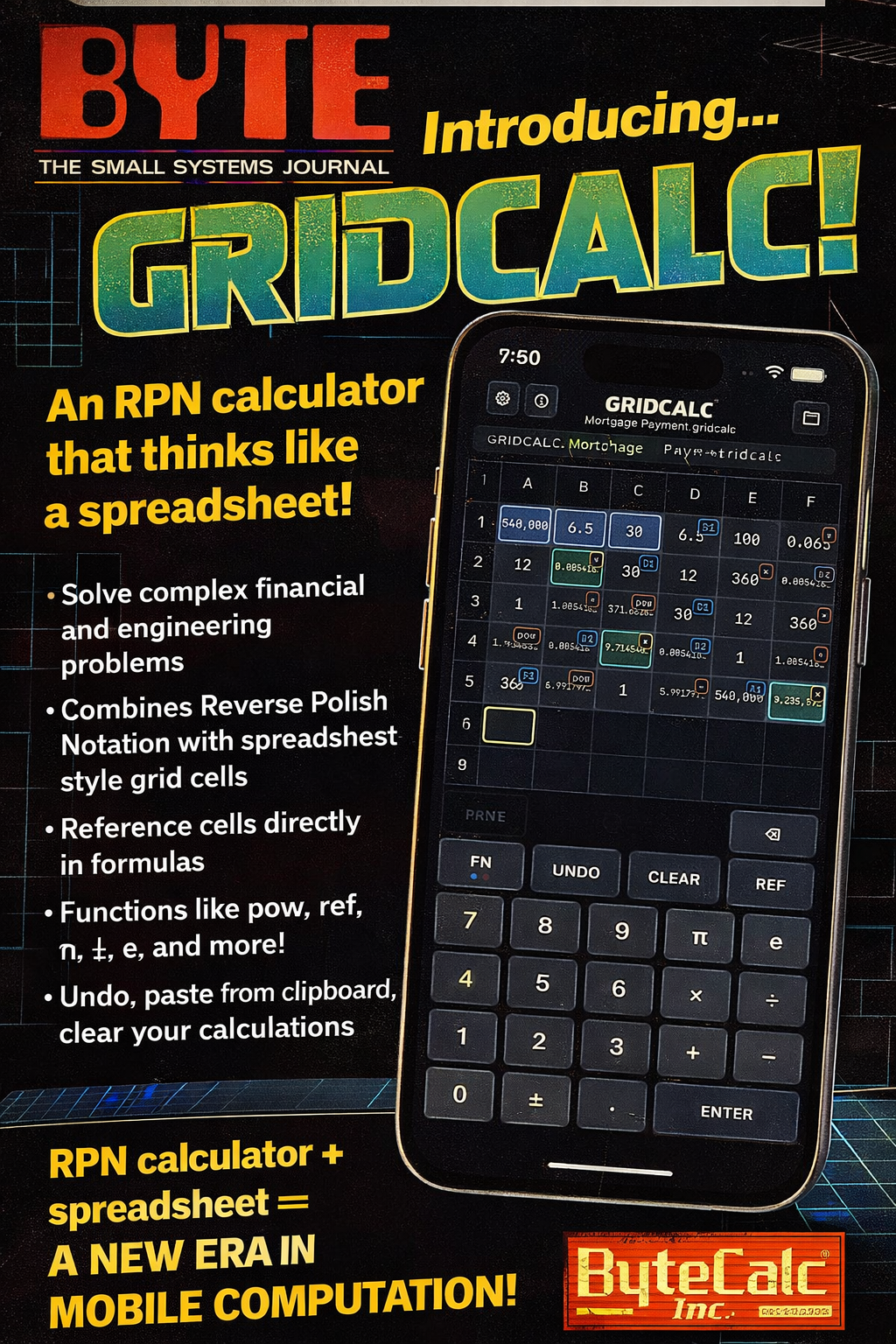 GridCalc magazine cover mockup